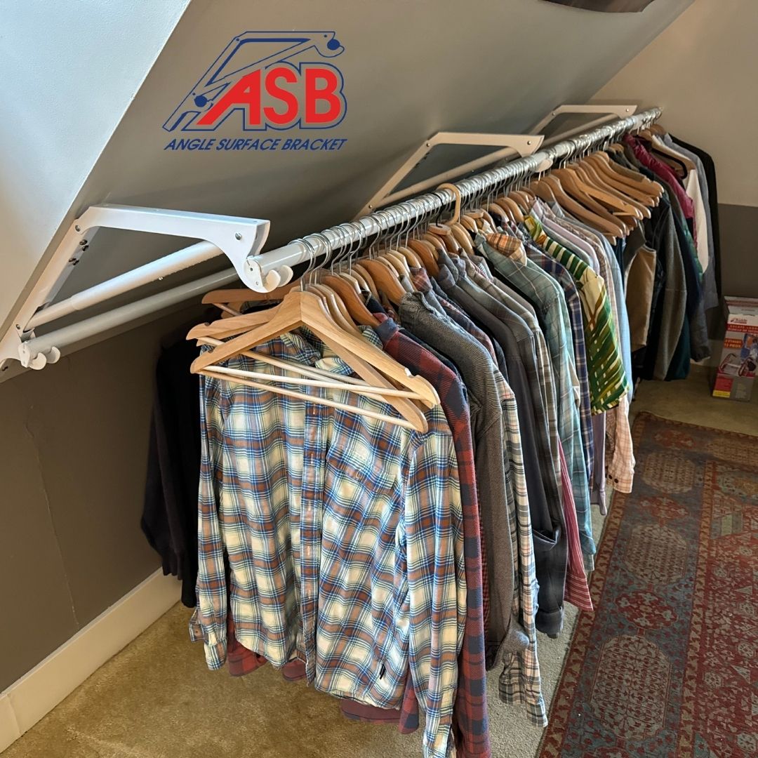 Wall Mounted Clothes Hanging Rail For Sloping Ceiling Slanted